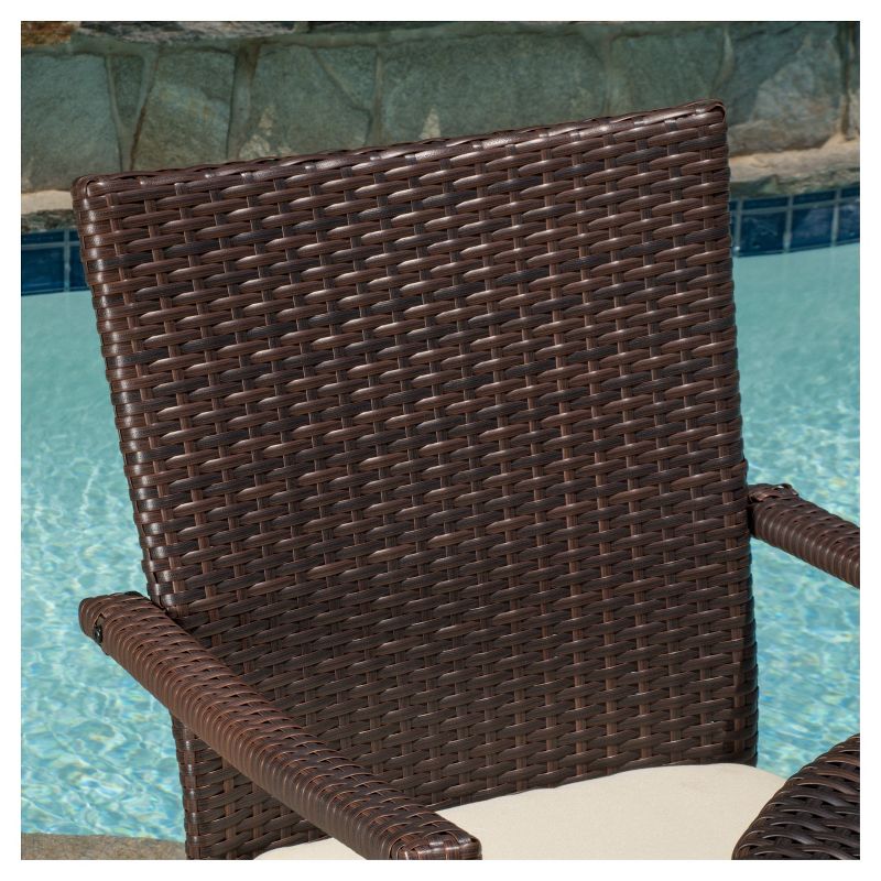 Corsica 3pc All-Weather Wicker Patio Chair Set - Brown - Christopher Knight Home, 5 of 6