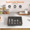 Attop Flatware Storage with Lid, Covered Utensil Tray for Kitchen Drawer and Countertop 6 Compartments, Black - 2 of 4