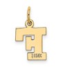 Black Bow Jewelry 14k Yellow Gold, Amanda Collection, Small Block Initial F Pendant - 3 of 4