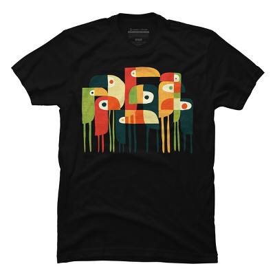 Men's Design By Humans Bird Family By radiomode T-Shirt