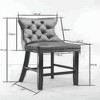 Resenkos Counter Bar Stools, Counter Stool,Upholstered Barstools with Button Tufted Decoration and Wooden Legs, Set of 2 (Black) - 3 of 4