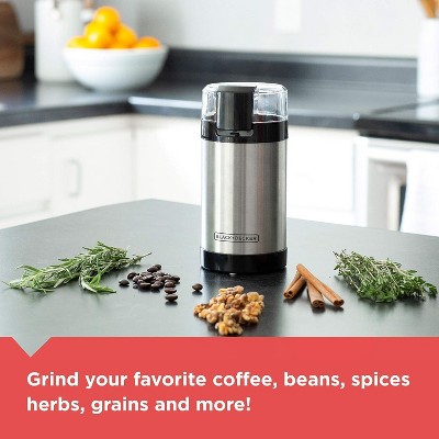 Black and Silver Stainless Steel Electric Coffee Grinder