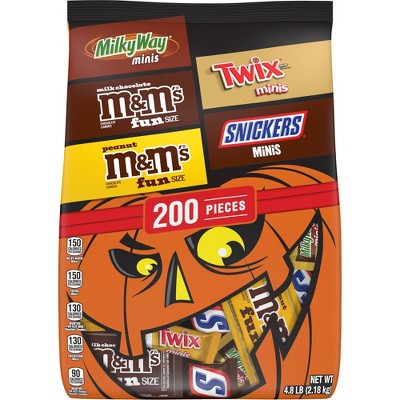 Assorted Halloween Chocolate Candy Minis and Fun Size Variety Bag - 76.94oz/200ct