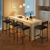Bar Stools Set of 4, 37 Inch Barstools With Metal Legs PU Seats Chairs - 3 of 4