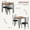 3-Piece Dining Table Set for 2 - Small Space Kitchen Table & Chairs with Metal Frame & Wood Top - 4 of 4
