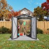 Syemin Storage Sheds Metal Outdoor Storage Shed, Lockable Door Tool Shed Roof Waterproof for Garden, Backyard, Sundries, Gray, 55.12"*29.92"*72.44" - 4 of 4