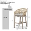 PURPLE LEAF Outdoor Rattan Bar Stools Set of 2 Modern Boho Aluminum Patio Bar Height Chair with Cushion for Garden Outdoor and Indoor - 3 of 4