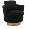 Teddy Fabric Swivel Bucket Chair, Living Room Armchair with Gold Metal Base - ModernLuxe - 2 of 4