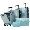 Vynxaria 3-Piece Hardshell Luggage Set with TSA Lock - Black Brown Carry-On Suitcases - 2 of 4