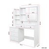 Makeup Vanity Desk with Mirror, White Vanity Table Set with 6 Drawers & Sliding Mirror & Storage Shelve - 4 of 4
