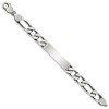 Black Bow Jewelry Men's 10mm Antiqued Sterling Silver Figaro Link I.D. Bracelet - 2 of 4