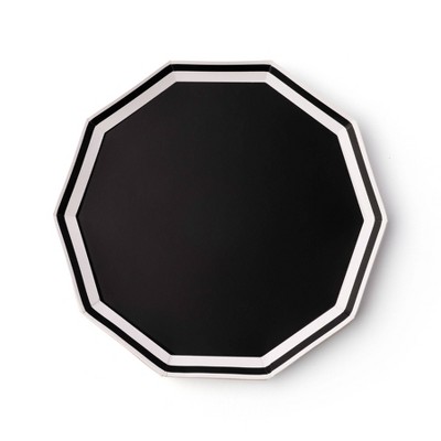 Graduation 8ct Black and White Decagon Dinner Plates by Bonjour Fete
