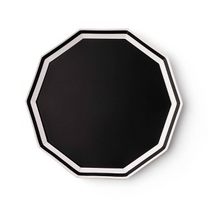 Graduation 8ct Black and White Decagon Dinner Plates by Bonjour Fete - 1 of 4