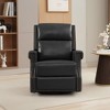 Hyleory 33.03'' Swivel Rocking Recliner Glider Chair, Leather Reclining Rocker Chair with Footrest for Living Room, Bedroom, Ergonomic High Backrest - 4 of 4