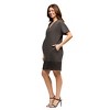 Maternity V-Neck Loose Fit Short Sleeve Pocket T Shirt Dress - 24seven Comfort Apparel™ - 2 of 4