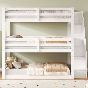 GDF Studio Malone Separate Design Bunk Bed with Storage Staircase - 1 of 4