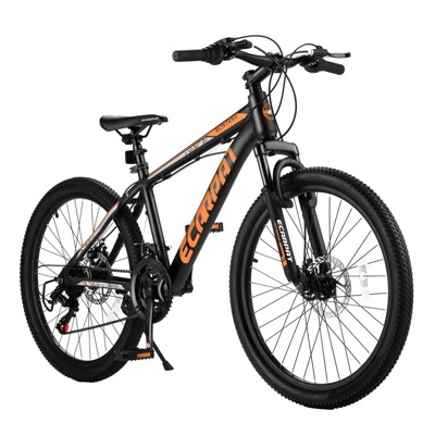 VisioGear 24-inch Mountain Bike Bicycle for Adults, 21-Speed Road Bike, Black, 65.8"*23.2"*39.3"