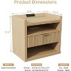 Furnulem Large recessed bedside table with charging station wooden bedside table with drawer modern style bedside table 1 drawer - 3 of 4