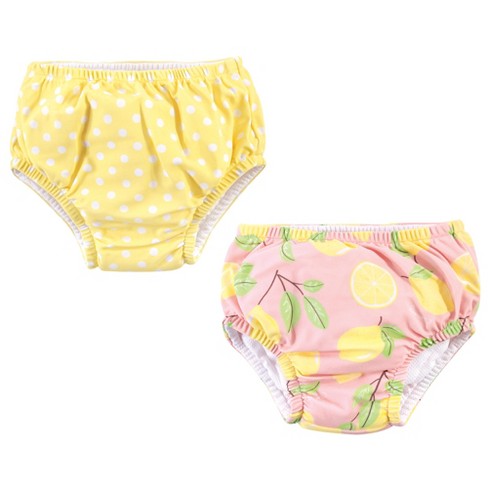 Hudson Baby Infant And Toddler Girl Swim Diapers, Pink Lemons, 6