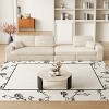 KWPZQEB 114.5" Corduroy Sectional Sofa, 2-in-1 Sofa with Upholstered & 3 Cushion Neck Pillows, L-Shaped Sofa with Deep Seat & Recliner for Living Room - 4 of 4