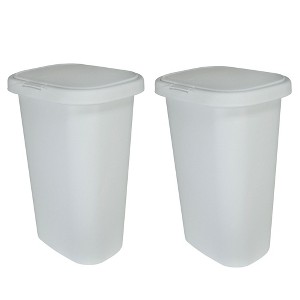 Rubbermaid 13 Gallon Rectangular Spring-Top Lid Wastebasket Trash Can (2 Pack) - 1 of 4