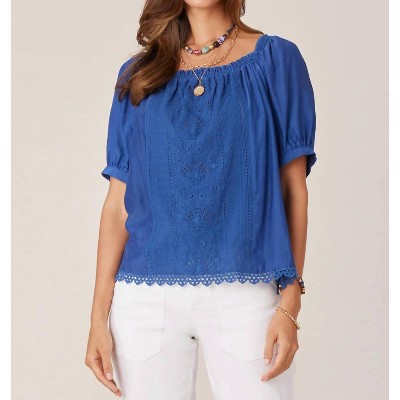 Women's Scallop Hem Woven Top - Democracy