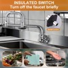 WOWOW Single Handle Wall Mount Standard Kitchen Faucet with Insulated Switch and Double Joint Swing Arms in Chrome - 4 of 4