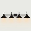 PAKOKULA 4-Lights Black Modemn Dimmable Bathroom Vanity Light with Metal Cone shade - 3 of 4