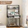 Garvee Cat Litter Box Enclosure, 3 Shelves, Modern Style, Hidden Litter Box Furniture with Storage and Doors, White - 4 of 4