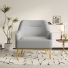 Modern Accent Chair Upholstered Armchair Single Sofa Chair Reading Chair with Curved Backrest and Gold Metal Legs - ModernLuxe - 2 of 4