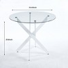 Cross Leg Modern Dining Table, with Round or Square Table Top, Pedestal Dining Table, End Table Leisure Coffee Table - 2 of 4