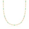 Ross-Simons 1.60 ct. t.w. Emerald Reversible Paper Clip Link Necklace With Green Enamel in 18kt Gold Over Sterling Size 18 - 3 of 4