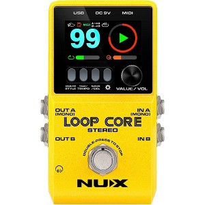 NUX Loop Core Stereo Looper with MIDI and Drum Patterns Effects Pedal | High-Definition Color LCD Display | Up to 6 Hours of Music Phrases, Yellow - 1 of 4