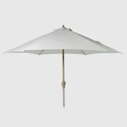 9' Round Patio Umbrella DuraSeason Fabric™ - Light Wood Pole - Threshold™