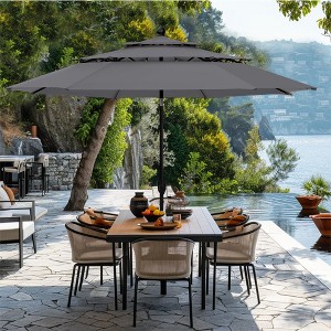 Captiva Designs 10ft Outdoor Patio Umbrella – Large 3-Tier Vented Umbrella with 8 Sturdy Ribs and 1.5" Pole (Base Not Included) - 1 of 4