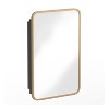 Merrick Lane Reversible Bathroom Wall Medicine Cabinet with Rounded Rectangular Beveled Mirror and Metal Frame and Shelves - 4 of 4