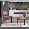 NicBex Boucle Dining Chairs Set of 2,Armless Upholstered Kitchen Chair with Curved Backrest and Black Metal Legs for Dining Room,Kitchen - 2 of 4
