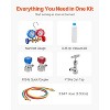 VEVOR 3.5 CFM AC Vacuum Pump and Gauge Set, Single Stage Rotary Vane HVAC Air Vacuum Pump, A/C Refrigerant Manifold Gauge Kit, with Hoses, Orange - 4 of 4