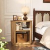 Tribesigns 23.6" Round End Table, 3-Tier Side Table, Small Nightstand or Bedside Table for Living Room, Bedroom, Natural - 4 of 4