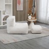 Fluffy bean bag chair for adults, super soft lazy sofa with memory foam and ottoman, indoor modern focus chair for living room, bedroom, apartment - 3 of 4