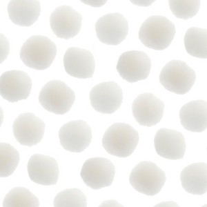 John Bead 0.75in White Pom Poms for Crafts DIY Art Creative, 100pcs - 1 of 4