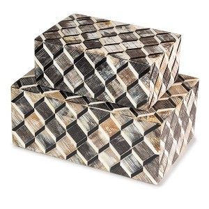 Leela Decorative Boxes, Set of 2 - 1 of 4