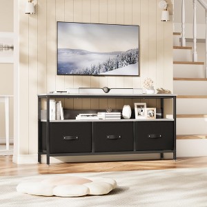 Garvee 55" TV Stand Entertainment Center with 3 Fabric Drawers, Rustic Dresser for Living Room, Bedroom - 1 of 4
