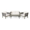 ONWITH 4-Pieces Acacia Wood Patio Furniture Set, Outdoor Furniture with Coffee Table - 2 of 4