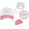 Meant2tobe 80th Birthday party hats and sash Gifts for Women - White - 4 of 4