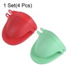 Unique Bargains Heat Resistant Kitchen Utensil Sets Silicone Oven Mitts 4 Pcs - 3 of 4