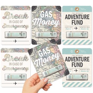 Big Dot of Happiness World Awaits - DIY Assorted Travel Themed Cash Holder Gift - Funny Money Cards - Set of 6 - 1 of 4
