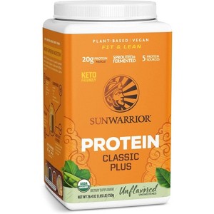 Classic Plus Protein Powder, Plant-Based Protein, Unflavored, Sunwarrior, 15 or 30 Servings - 1 of 4