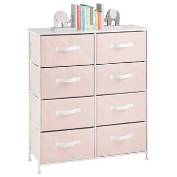 mDesign Large Storage Dresser Furniture with 8 Removable Fabric Drawers
