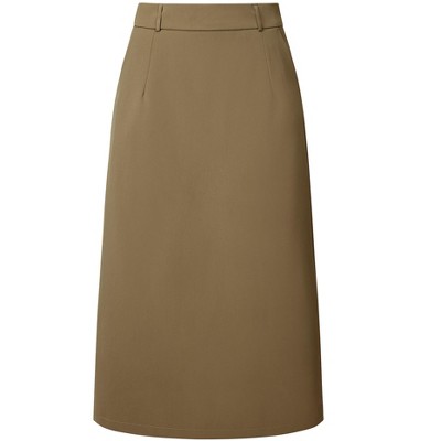 INSPIRE CHIC Women's High Waist Split Back Work Midi Pencil Skirt